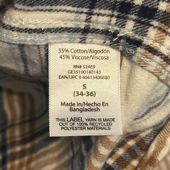 George Tan and Black Plaid Button Down Shirt - Picture 3 of 12